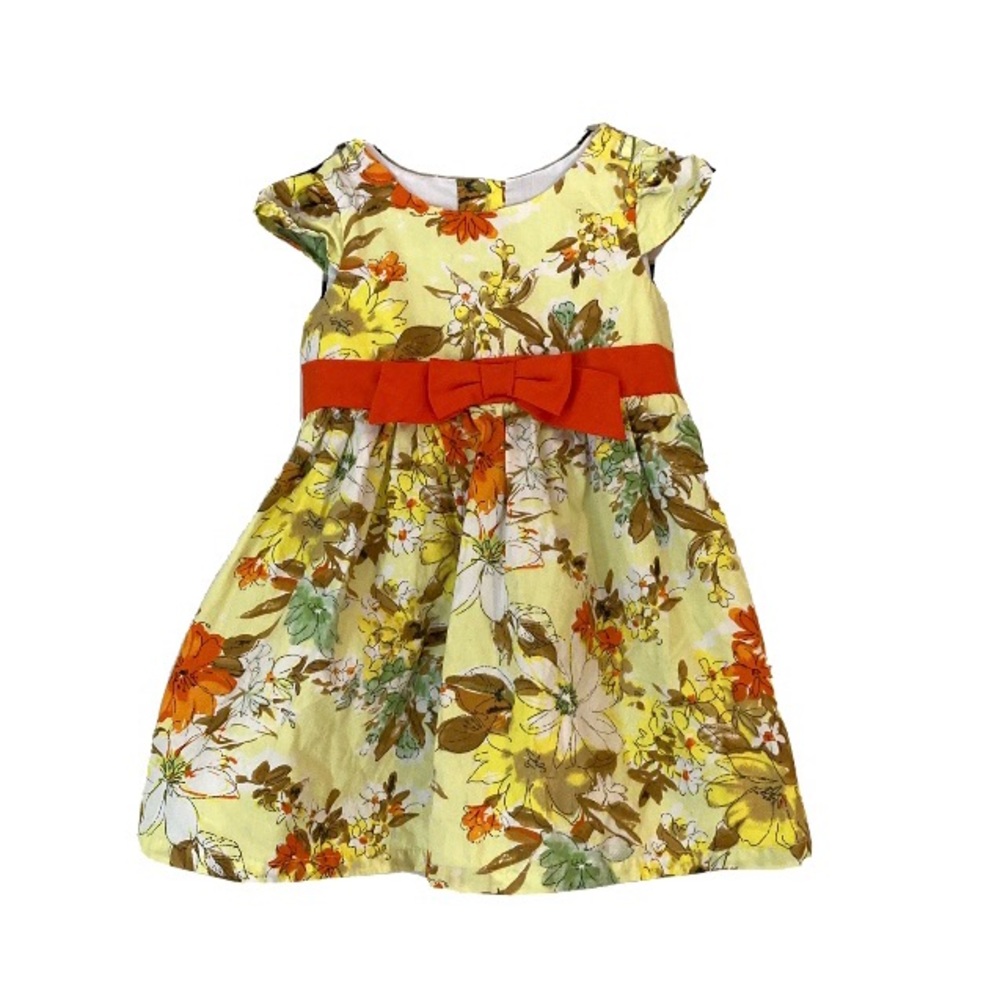 Oshkosh B’gosh Adorable Floral Watercolor Dress Bow Detail